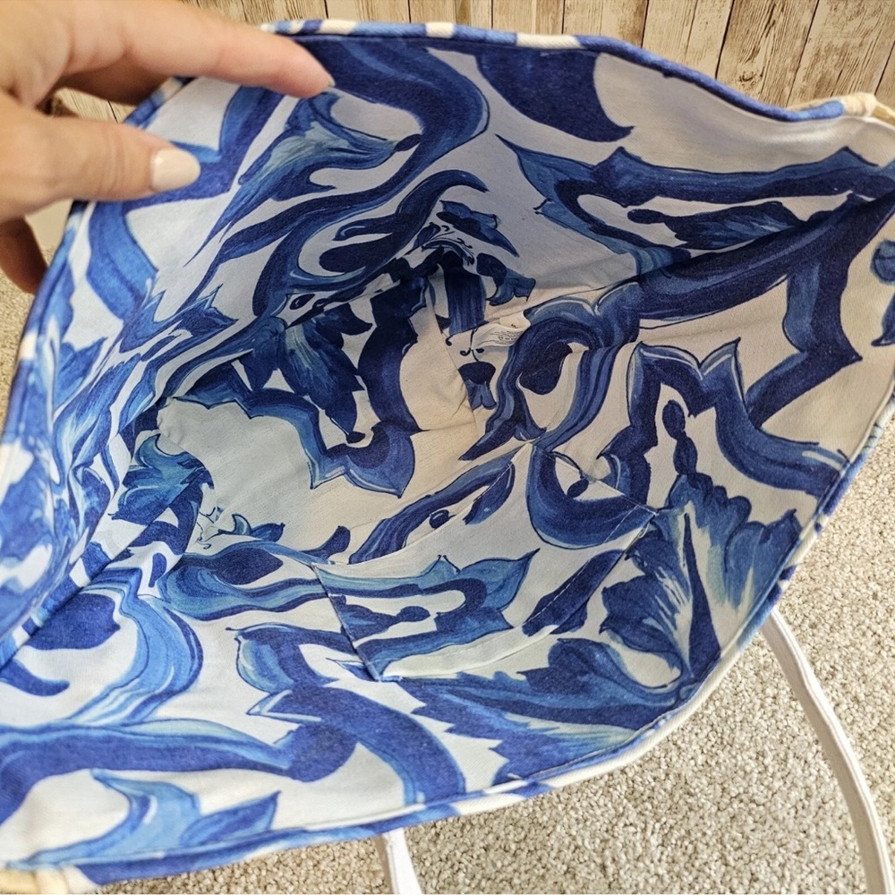 Dolce & Gabbana NWOT Tan and Blue Rattan Tote Bag - Picture 7 of 12